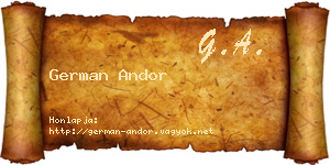 German Andor névjegykártya