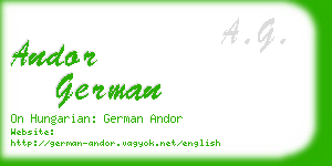 andor german business card